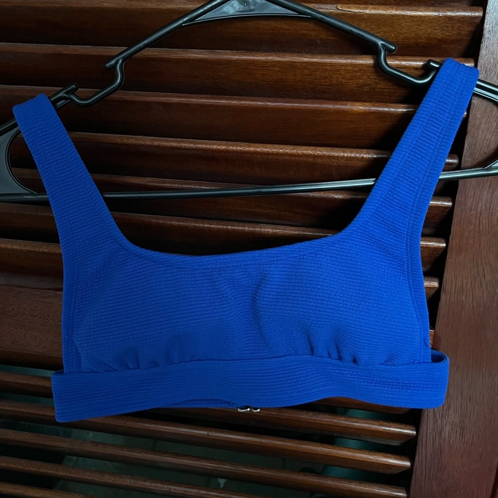 Target Ribbed Blue Bikini Top
